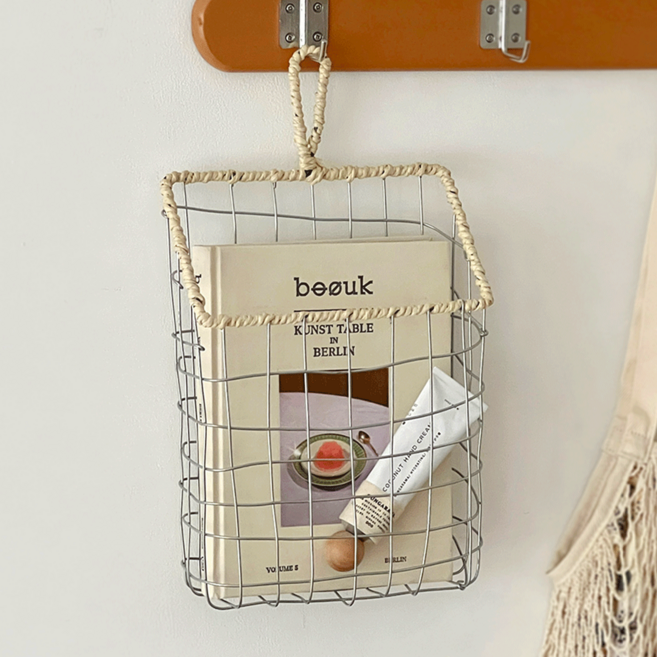 데미무드 코티 철제 과일 바구니 다용도 벽걸이형 바스켓, 1개