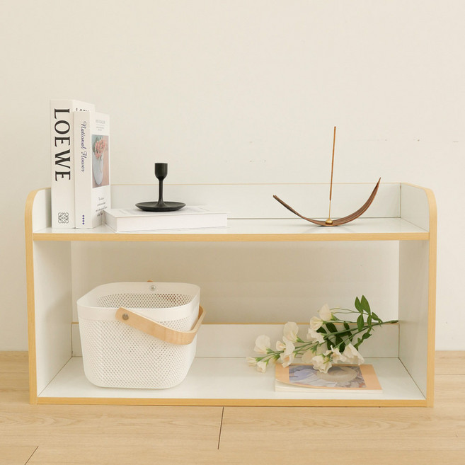 심플룸 유아용 모아 전면 책장, 화이트, 1단