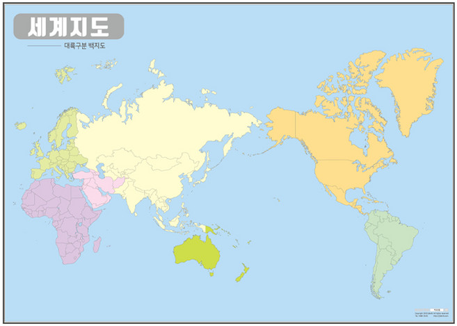 지도닷컴 세계지도 대륙구분 백지도 비코팅형 110 x 78 cm, 1개