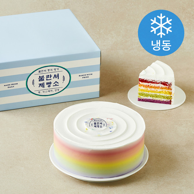 불란셔 제빵소 파리크라상 레인보우 케이크 (냉동), 605g, 1개