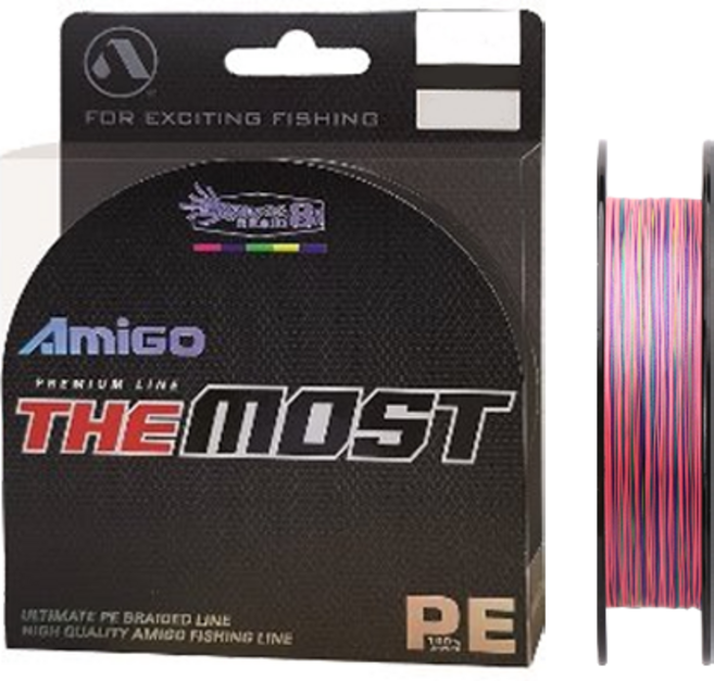 Amigo 더모스트 8합사 멀티 오색 다이니마 낚싯줄, 혼합색상, 1개