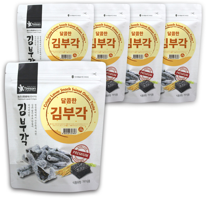 태산 달콤한 김부각, 25g, 5개