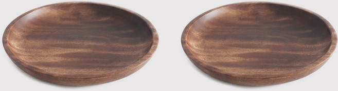 클라인 우드 원형 개인접시 L, 2개, 접시 2p, 혼합색상