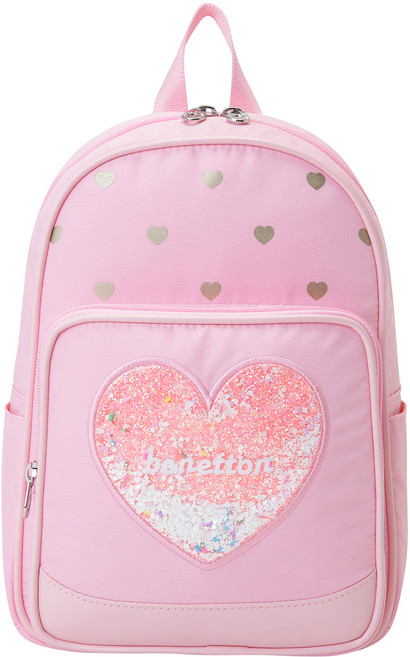 베네통키즈 아동용 하트 비즈 미니 백팩 QCBGQ2211PK