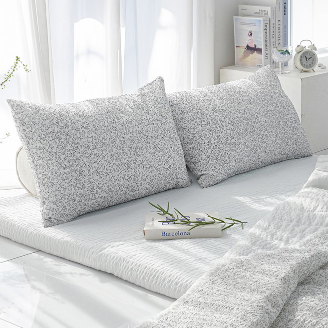 스코홈 국산 눈꽃 냉감 시어서커 베개커버