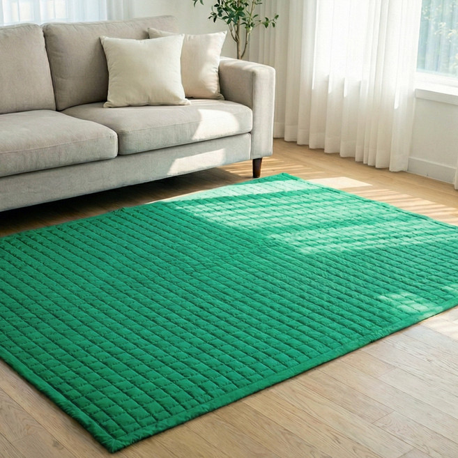 지베딩 국내 제조 컬러풀 침대패드 겸 카페트, 그린