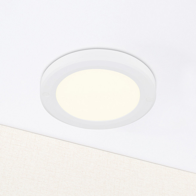 원하 DS 원형 슬림엣지 직부등 LED 12W 플리커프리 15.2cm, 화이트 + 주백색