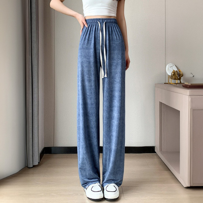 메이첼 여성용 데님스타일 텐셀 밴딩 냉장고 바지 10644