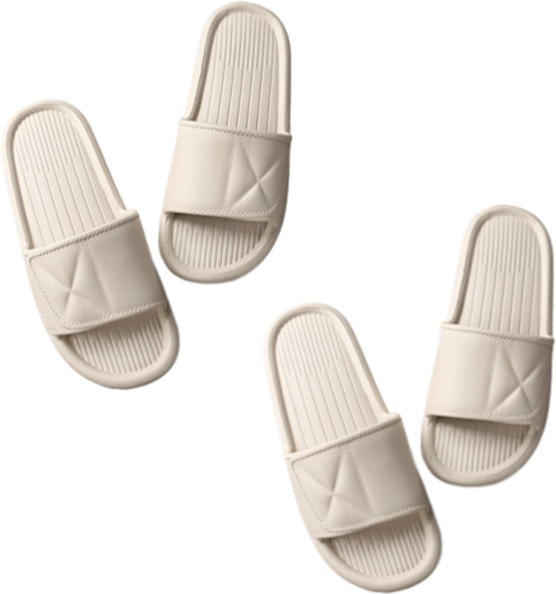 스타리움 호텔식 미끄럼 방지 EVA 욕실화, 아이보리, 2개