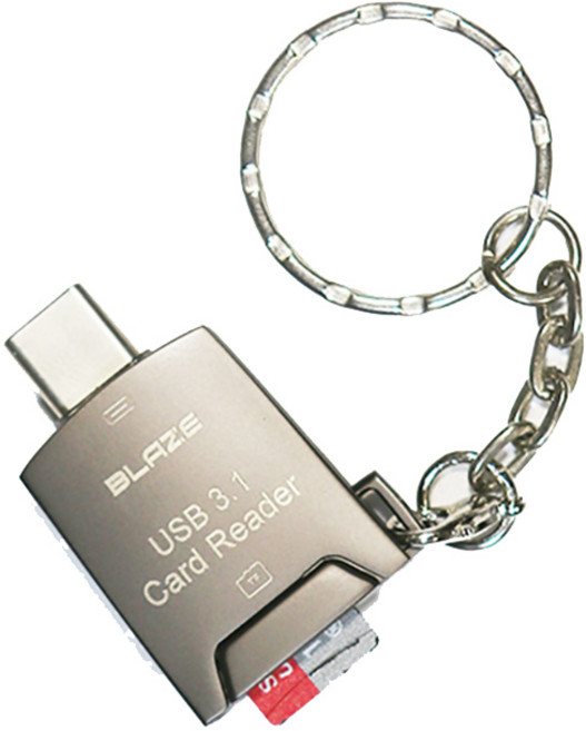 블레이즈 USB 3.1 라피드 마이크로 SD 카드리더기, SDC301, 그레이, 1개