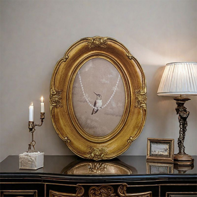 미르노아 빈티지 벽걸이 탁상 인테리어 오브제 엔틱 액자 MMM3534, 1개, 골드