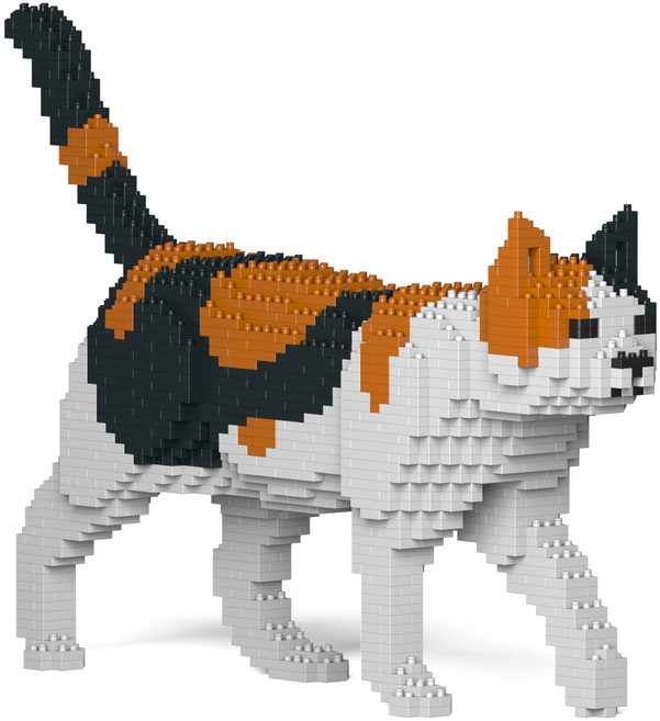 JECKA 삼색이 고양이 프리미엄 블록, 혼합색상, 1개