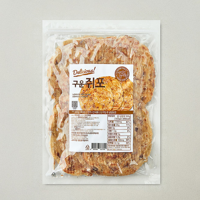 해맑은푸드 구운 쥐포, 1개, 300g(특대)