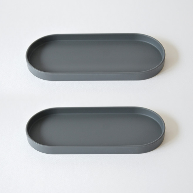 실리콘 다용도 트레이 받침대, 다크그레이, 2개