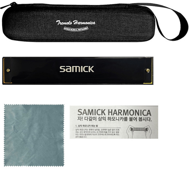 samick 三益樂器 24孔C調複音口琴套組, 1組, STH-H24E, 黑+金+銀