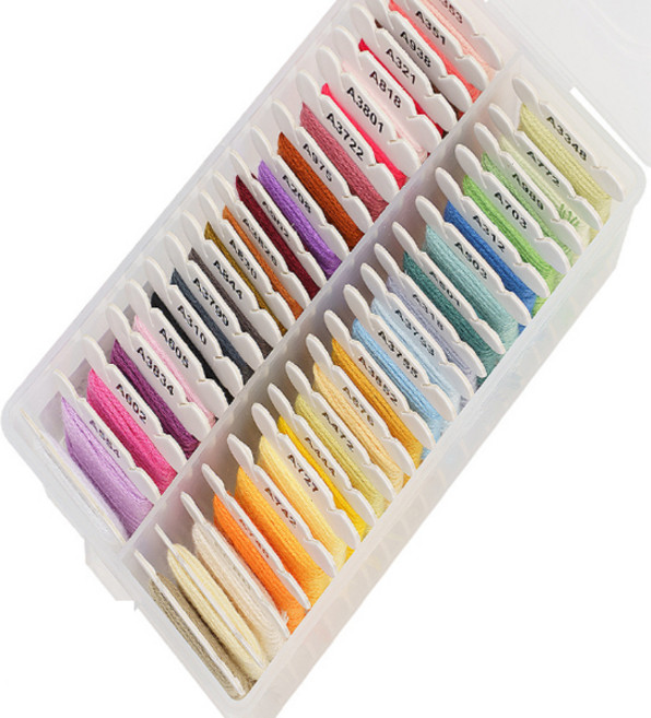 홈데코 자수실 4m 세트 + 보빈함, 40색, 1세트