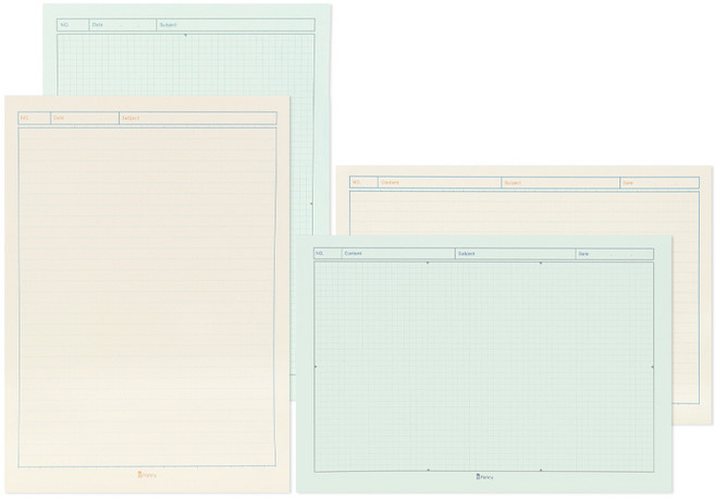 비팬시 데일리 노트패드 스터디플러스 가로형 + 세로형 + 모눈 가로형 + 세로형 세트 B5, 혼합색상, 1세트