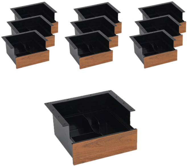 도리퍼니처 ABS 서랍식 테이블 수저통, 브라운, 10개