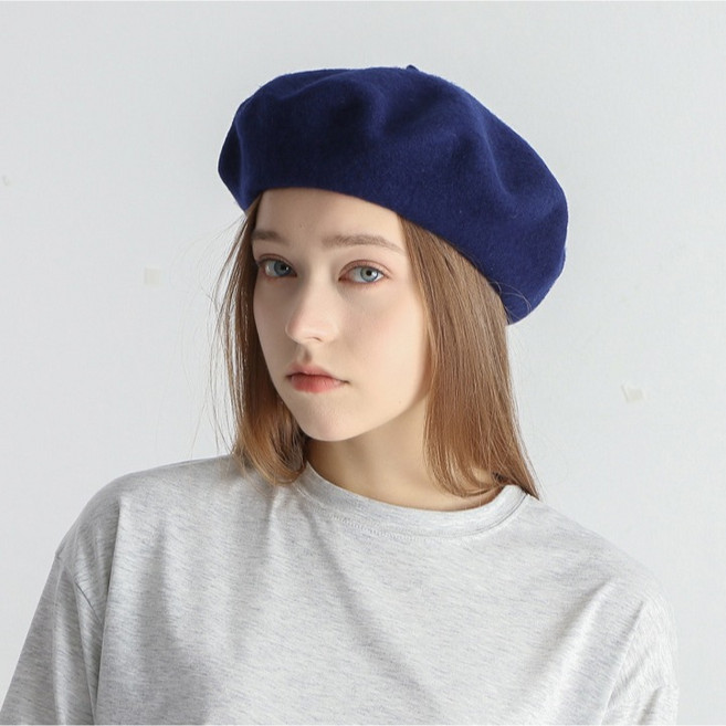 아이엠캡 베이직 울 꼭지 베레모