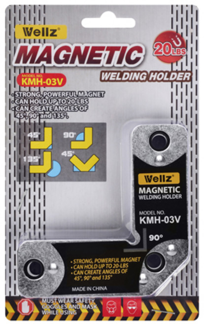 Wellz 용접 자석 다각형 20LBS 30 x 92 x 73 x 92 mm, KMH-03V, 1개