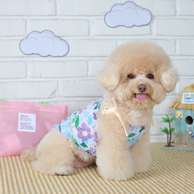 에이미러브즈펫 반려동물 PM 하와이안 홀터넥, 퍼플, 1개