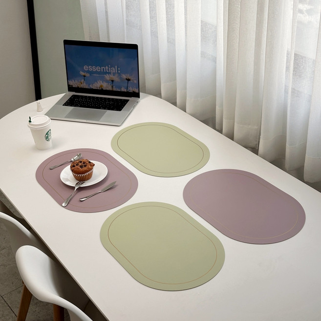 브리뷰 라일리 식탁매트, 라이트그린 + 라벤더, 45 X 30 cm, 1개