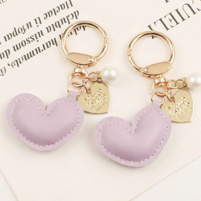 버블리데이 더블하트 가방 진주키링 2p