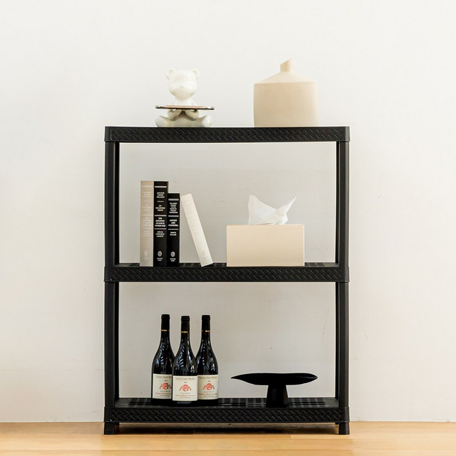 디에스피 국내 제조 릴리 다용도 선반, 블랙, 3단