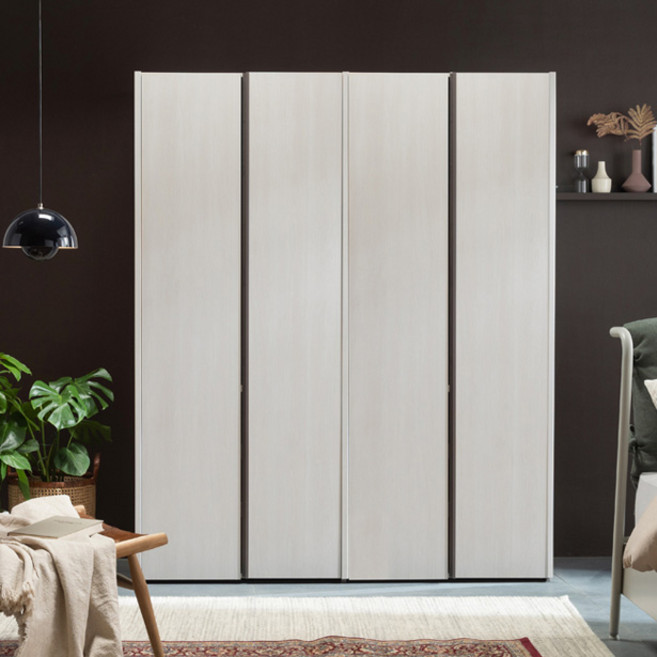 리바트 토피 1600 옷장 선반형 일반도어 행거형 B + 6단 선반형 세트 방문설치, 화이트오크