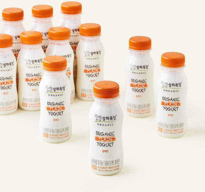 상하목장 유기농 인증 드링킹 요거트 플레인, 180ml, 1개입, 12개
