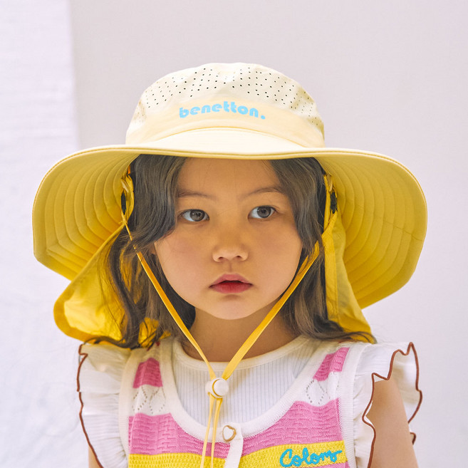 베네통키즈 아동용 쿨 웨이브 캠핑햇 플랩캡