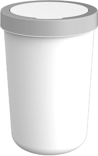 프라템 플랫 원터치 원형 휴지통, 화이트