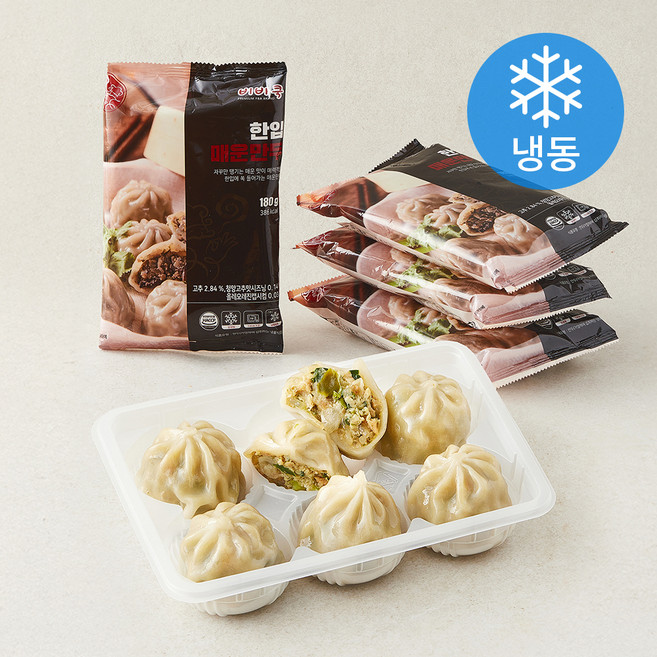 비바쿡 한입 매운 찐만두 (냉동), 180g, 4개