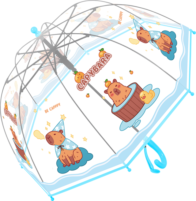 아이나라에듀 느긋한 카피바라 돔형 자동 소형 우산