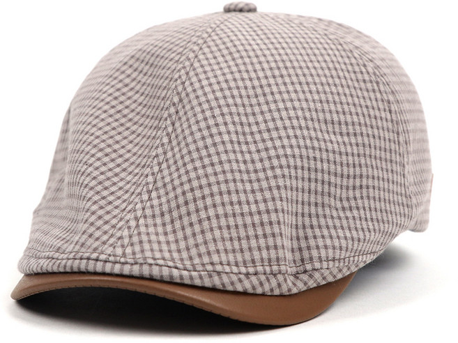 마르코디아즈 레더챙 체크 헌팅캡