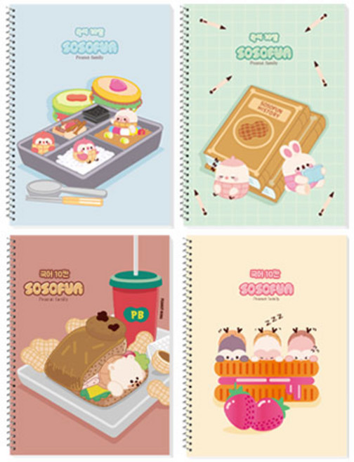 다다 소소펀 어린이 초등 국어 10칸 스프링노트, 랜덤발송, 4개