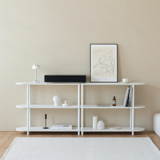 ROOM&HOME 韓國製造 日常半圓弧層架, 白色