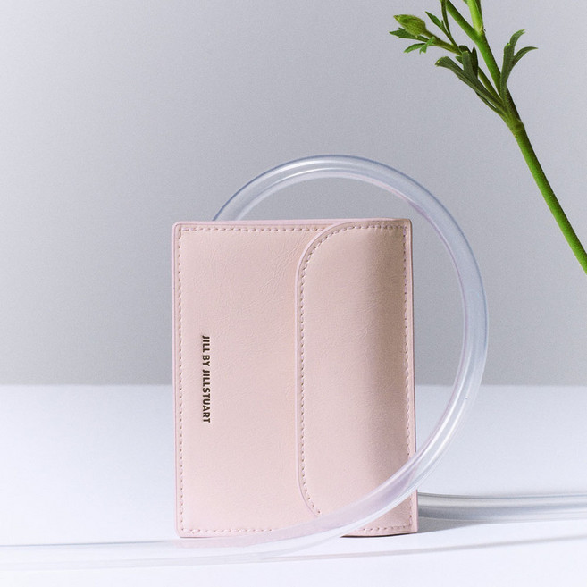 JillByJillstuart Egg Logo 口袋裂紋皮革卡夾