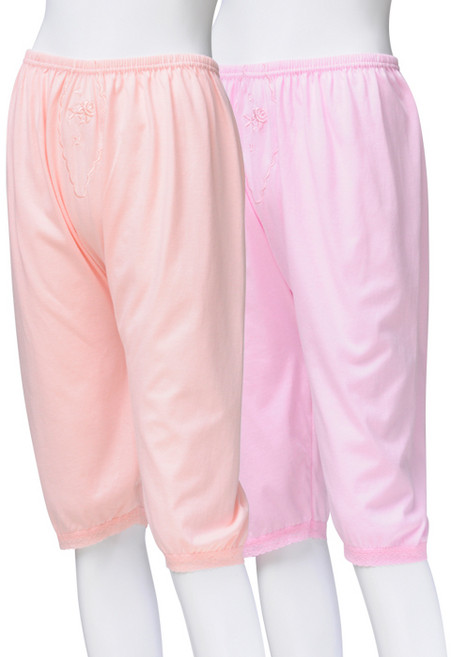 캐리루시 자수 순면 8부 하의 2종 세트