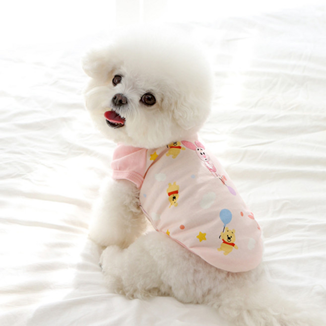 이츠독 강아지 디즈니 베이비푸우 순면 티셔츠, 피글렛, 1개