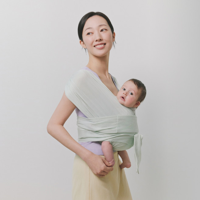 코니 아기띠 플렉스 AirMesh+헤드서포트 세트, 애플민트