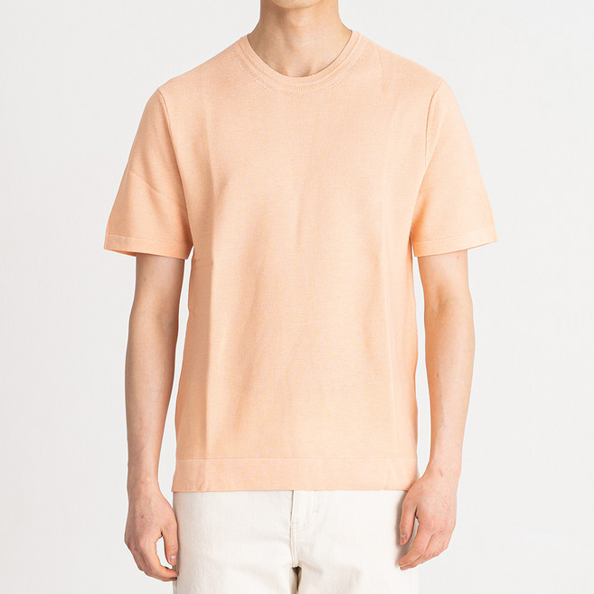 킨록바이킨록앤더슨 남성용 린넨 반팔 라운드 니트