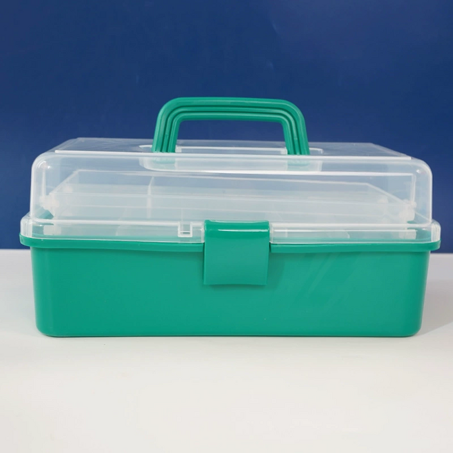 코히모 미술도구 정리 3단 다용도 화구박스 그린 5W0130