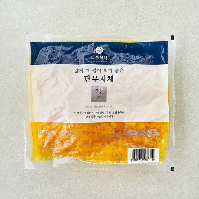 일품식탁 얇게썰어 먹기 좋은 단무지채, 1kg, 1개