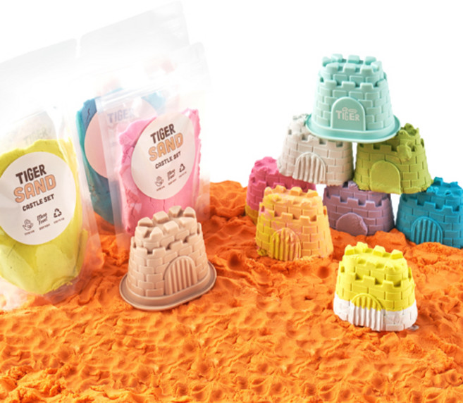 마이리틀타이거 샌드 캐슬 5종 x 200g + 모래성 몰드 2p 세트, 혼합색상, 1세트