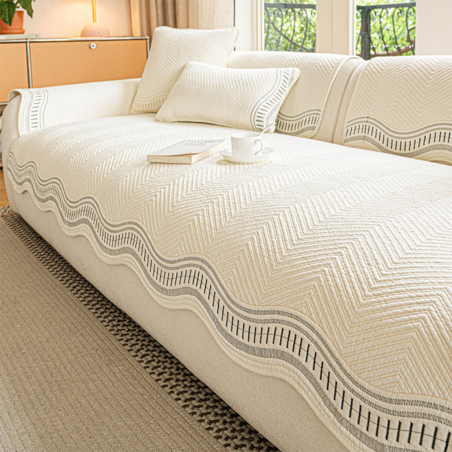 지앤와이 코튼 쉐브론 웨이브 미끄럼방지 소파패드