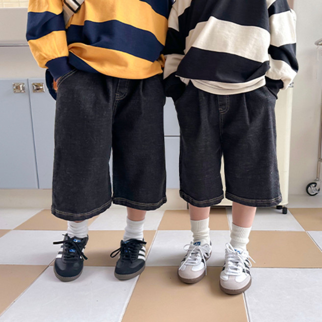 아도르베베 아동용 데님 버뮤다 팬츠