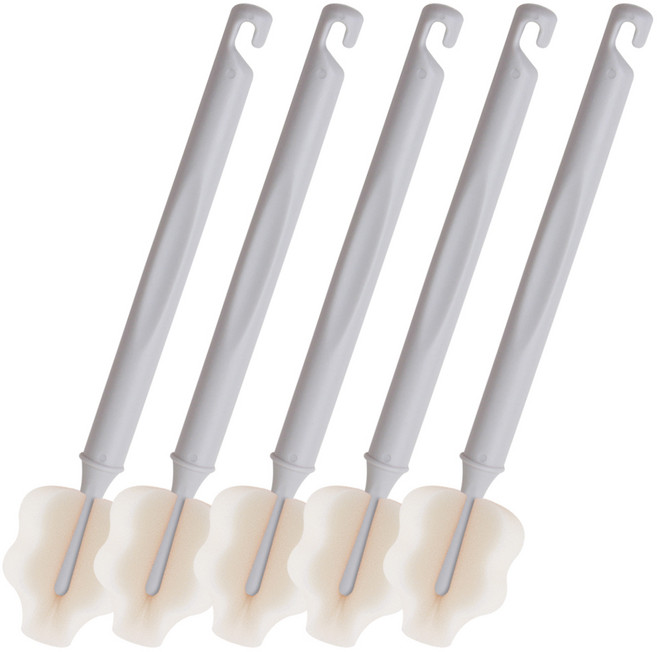 하이비 젖병 세척솔 몽글이 롱 와이드솔, 라이트그레이, 5개