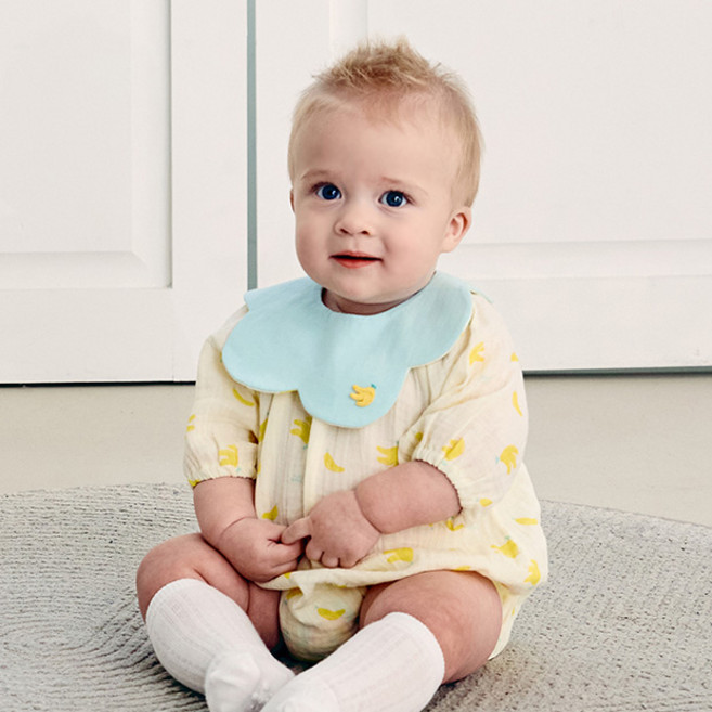 아가방 신생아용 빠나 7부 면 바디수트 + 턱받이 + 포장 + 쇼핑백 선물세트