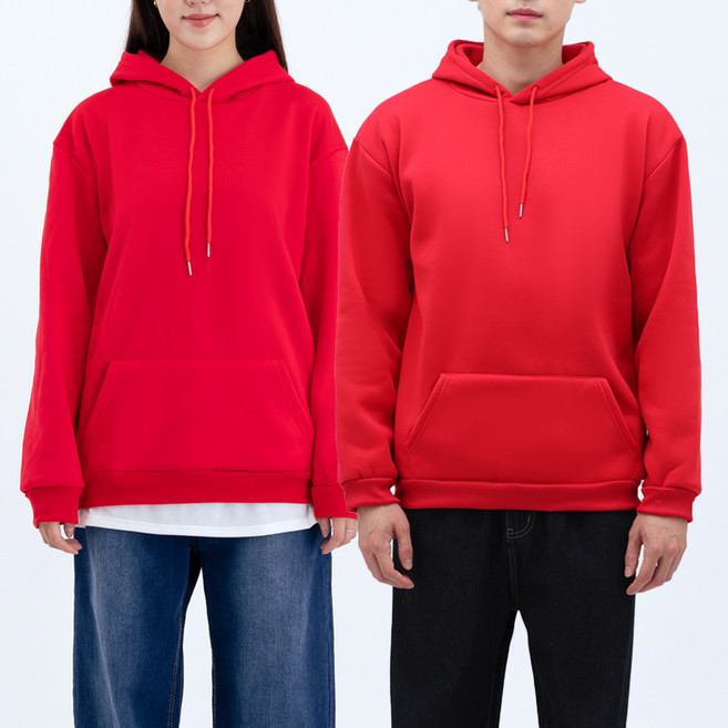 엘쏘 남녀공용 기모 무지 후드티